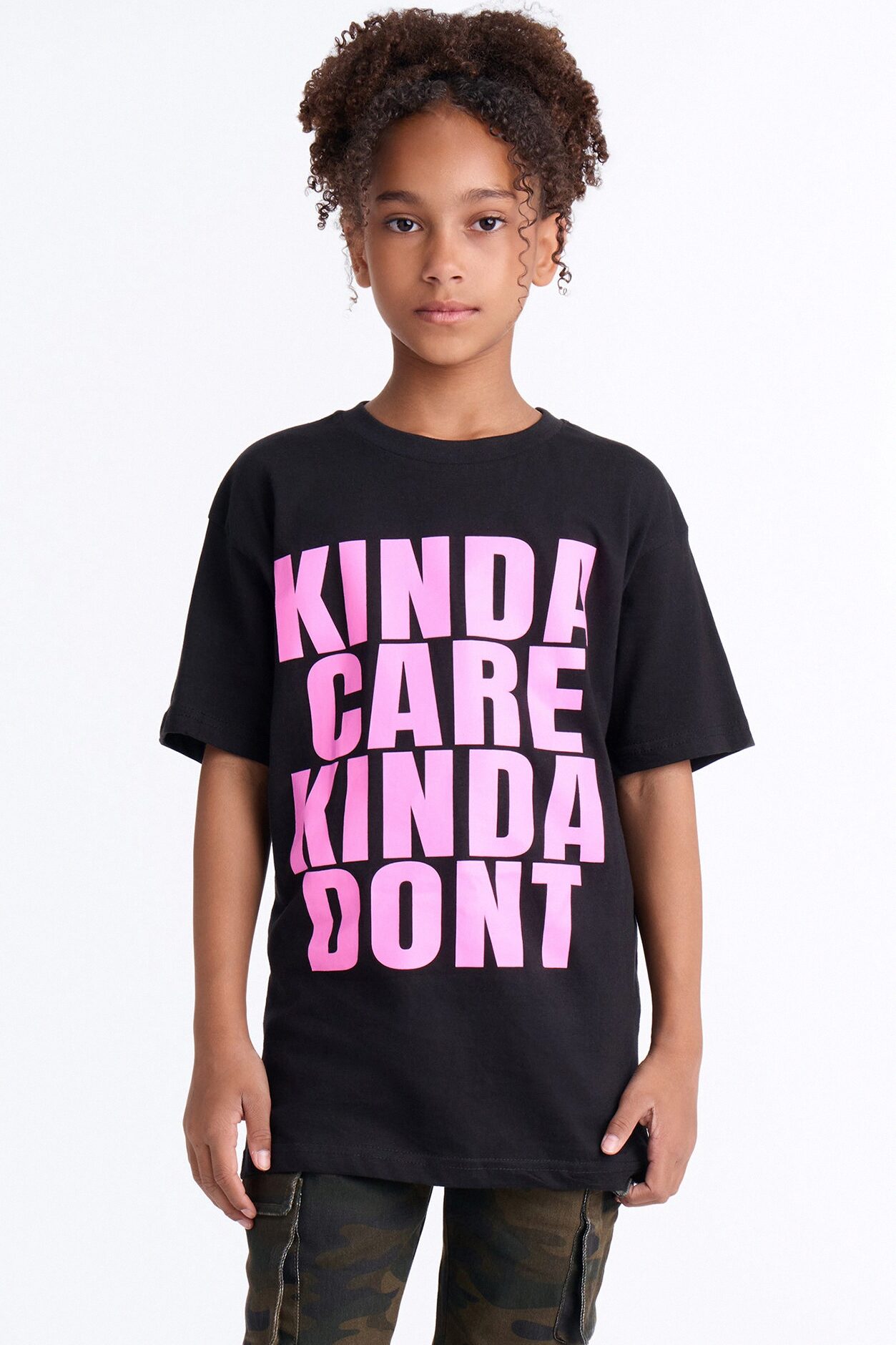 Mini Kinda Care Kinda Dont Short Sleeve Tee - Black
