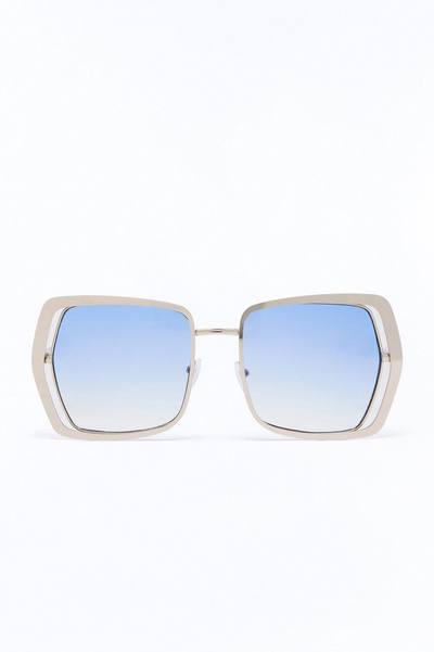 Retro Rebel Sunglasses - Silver/Blue