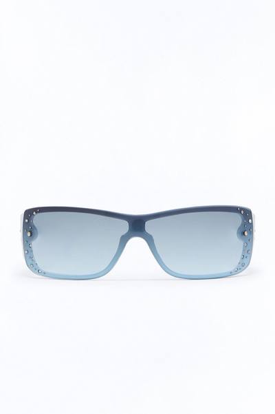 Pop Star Baddie Sunglasses - White/Blue
