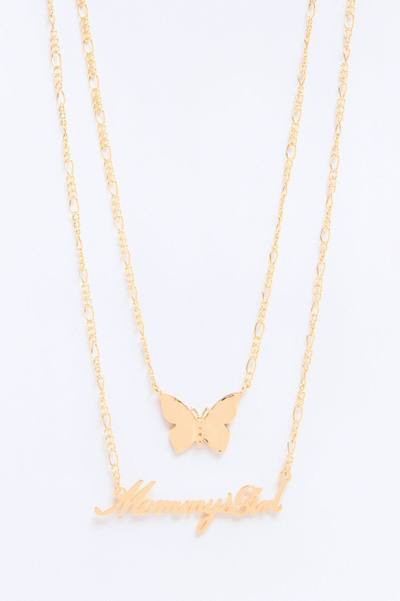 Mini Mommy's Girl 2pc Necklace Set - Gold