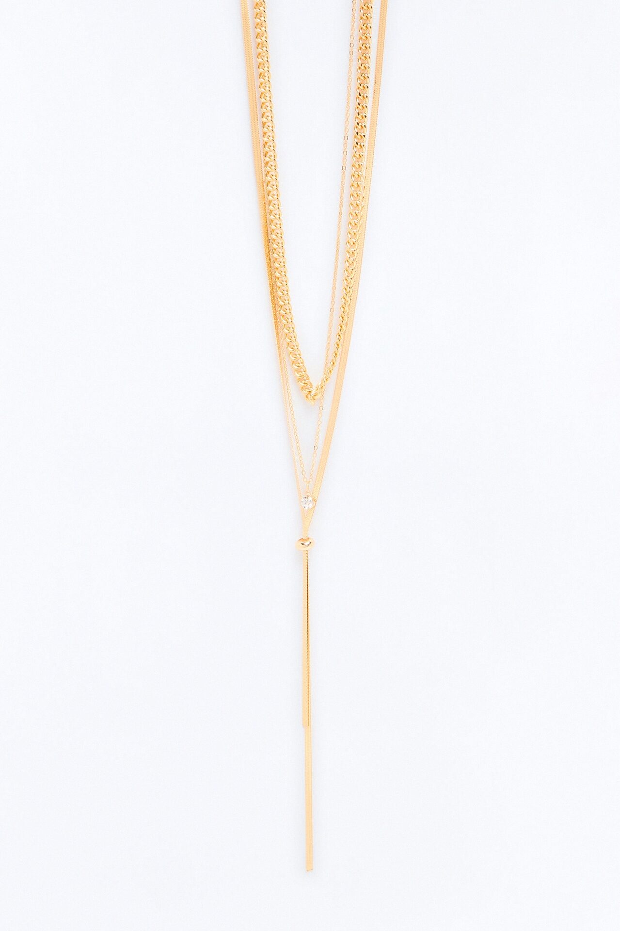 Amy Layered Lariat Necklace - Gold