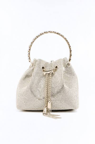 Shining Presence Rhinestone Satchel Handbag - Silver