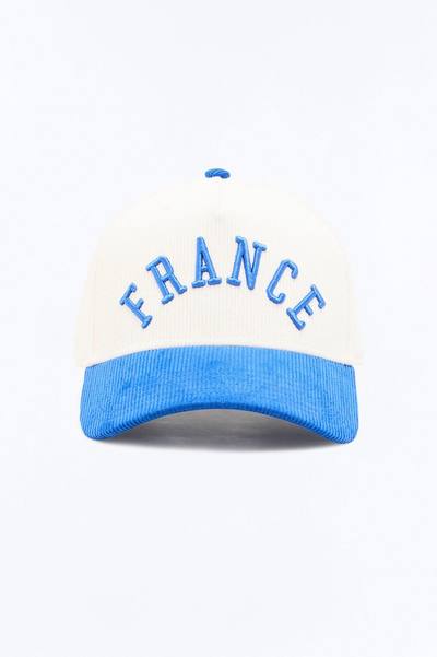 France Corduroy Baseball Hat - White/combo