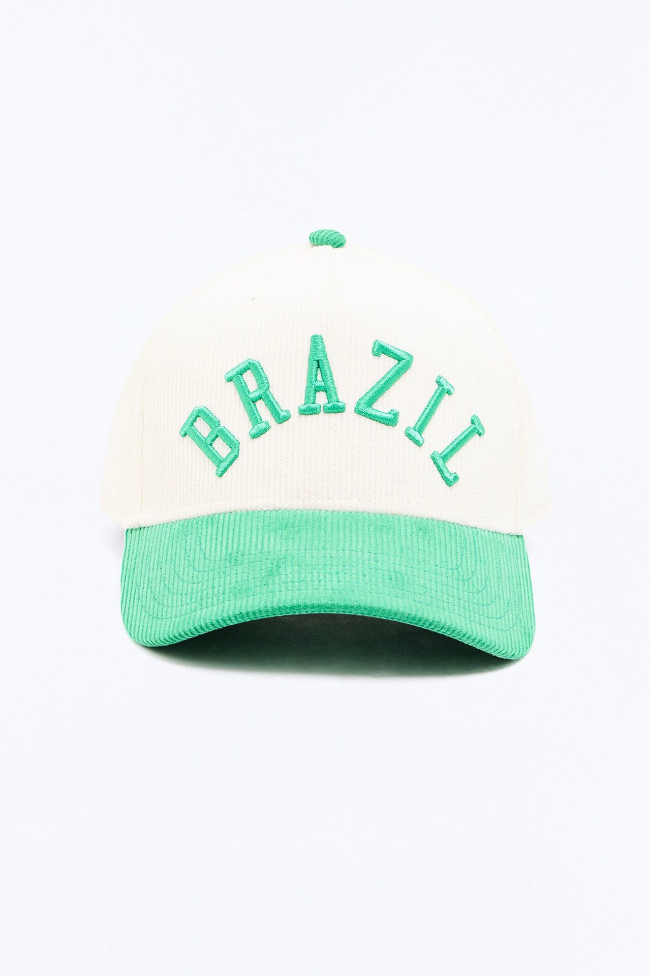 Brazil Corduroy Baseball Hat - White/combo