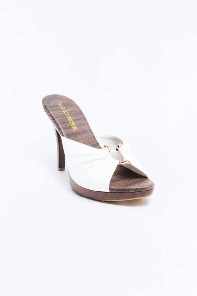Hippie Wood Stiletto Heels - White