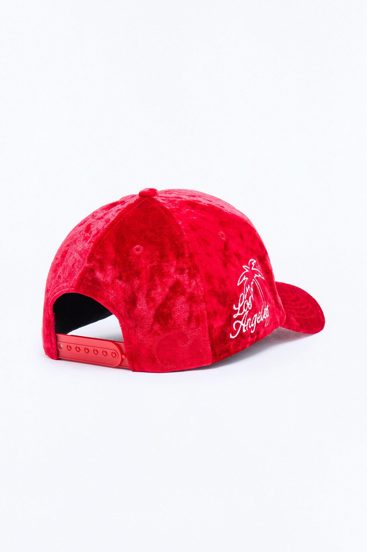 City Of LA Velvet Structured Snapback Hat - Burgundy