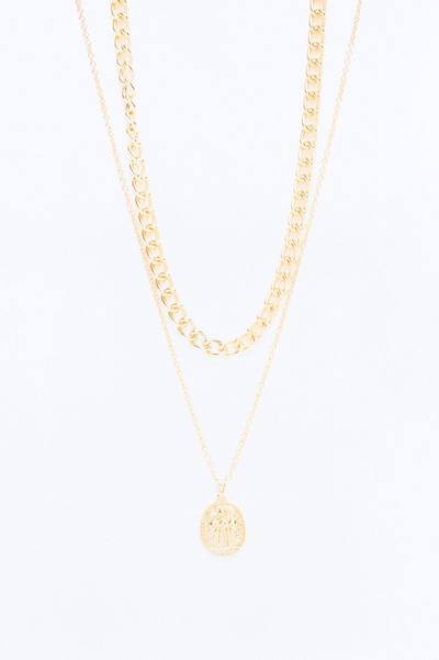 Seal Your Faith Crucifix Pendant Necklace Set - Gold