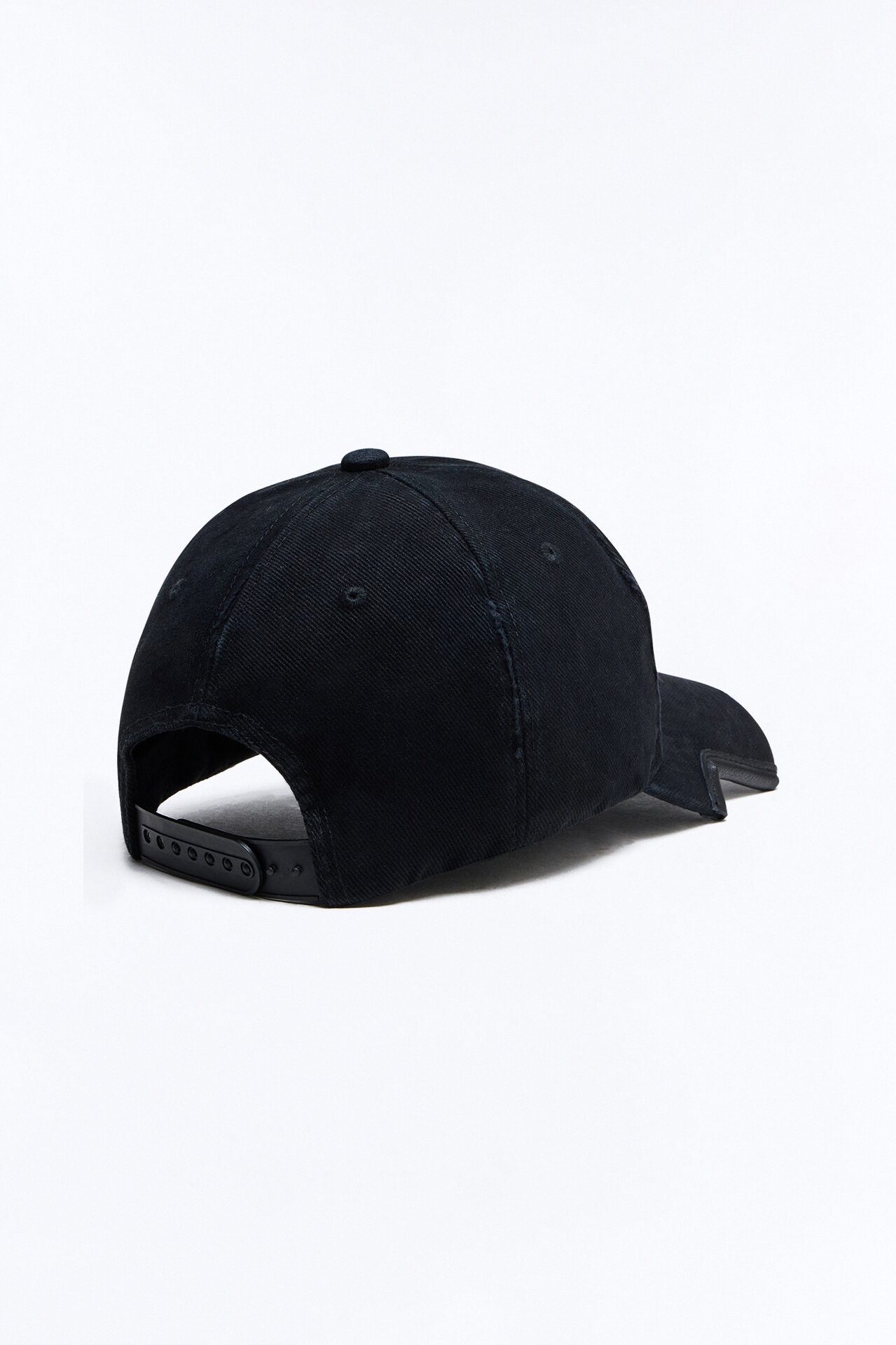 Luxury Distressed Baseball Hat - Black/White