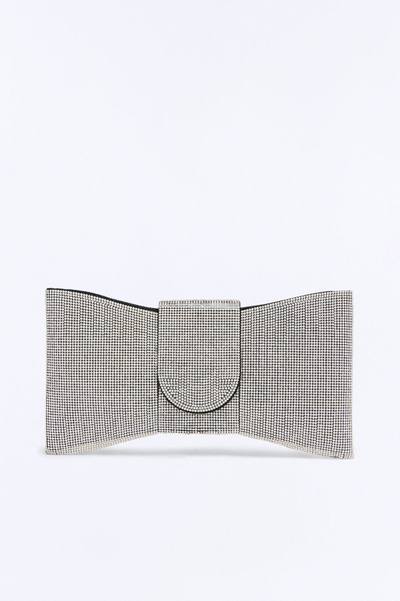 Black Tie Night Rhinestone Clutch - Silver