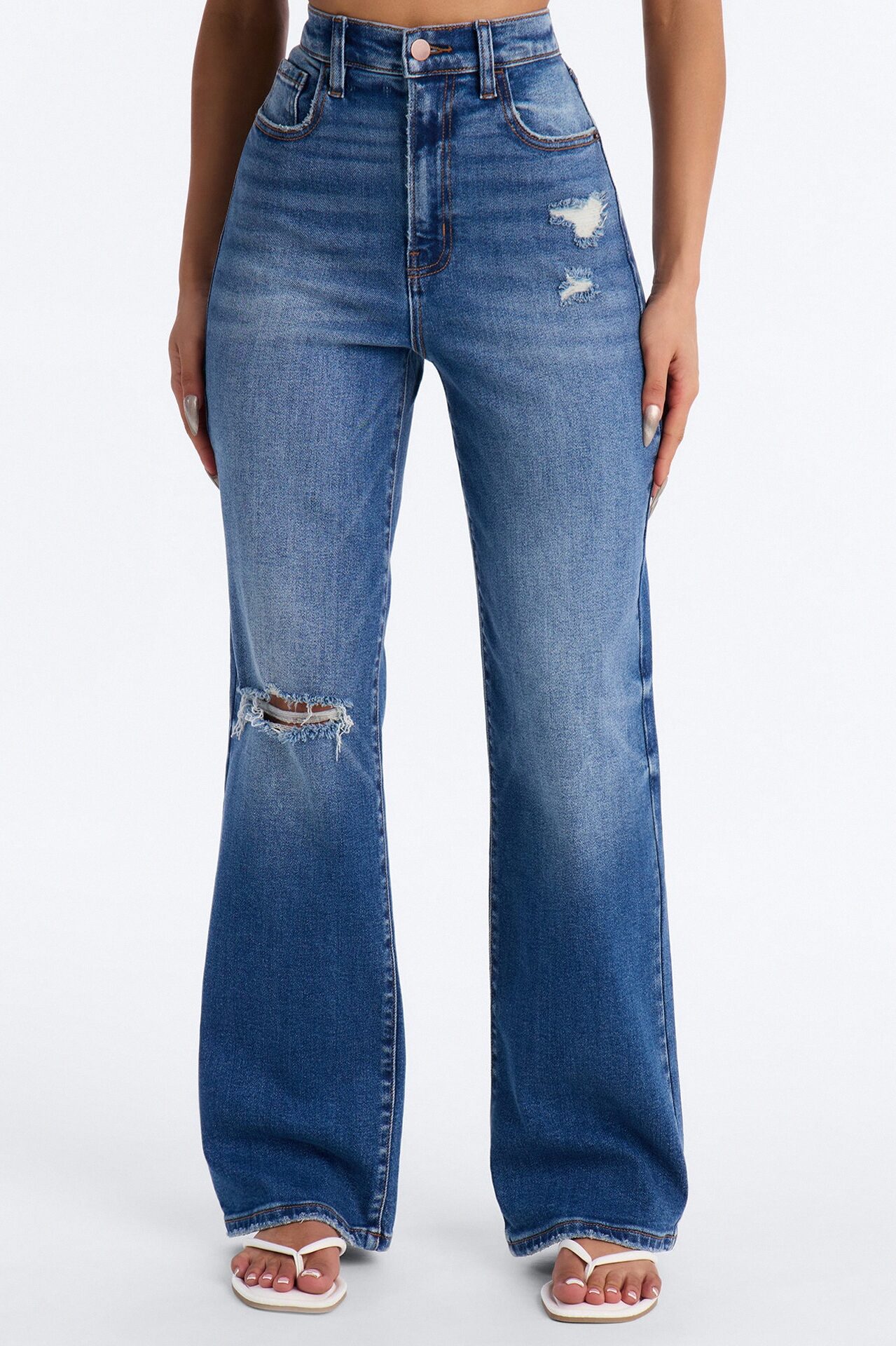 Floriane High RIse Stretch Straight Leg Jeans - Dark Wash