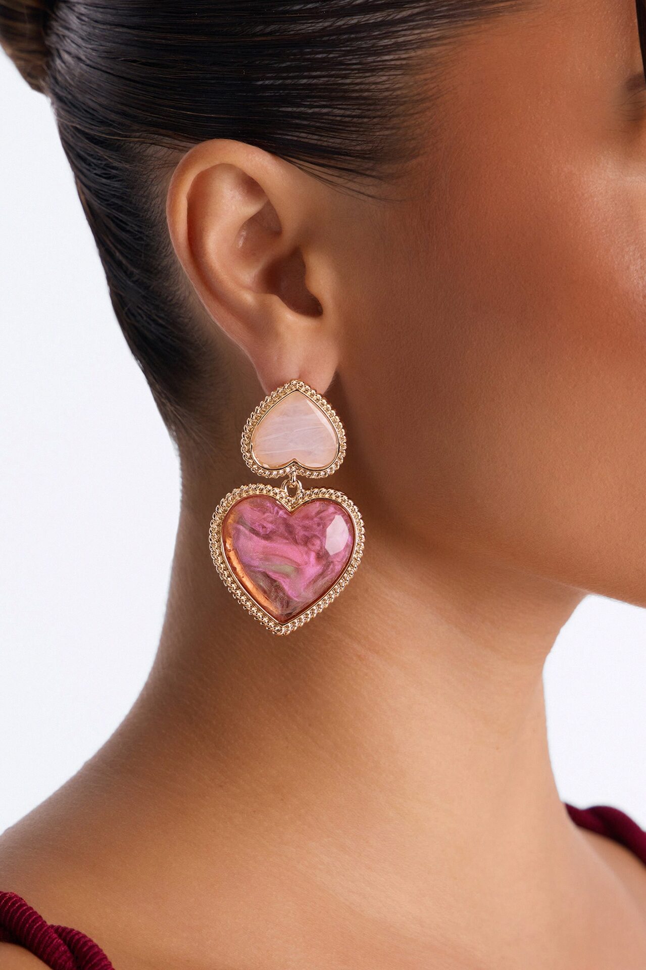 A Love Like Mine Drop Earrings - Pink