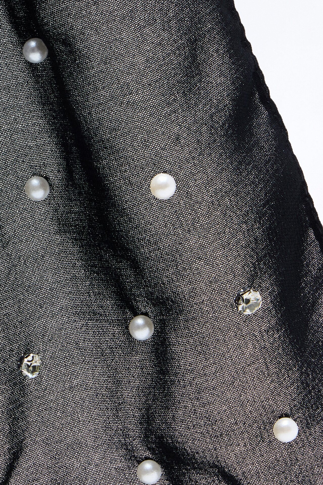 Night Sky Skinny Sheer Scarf - Black