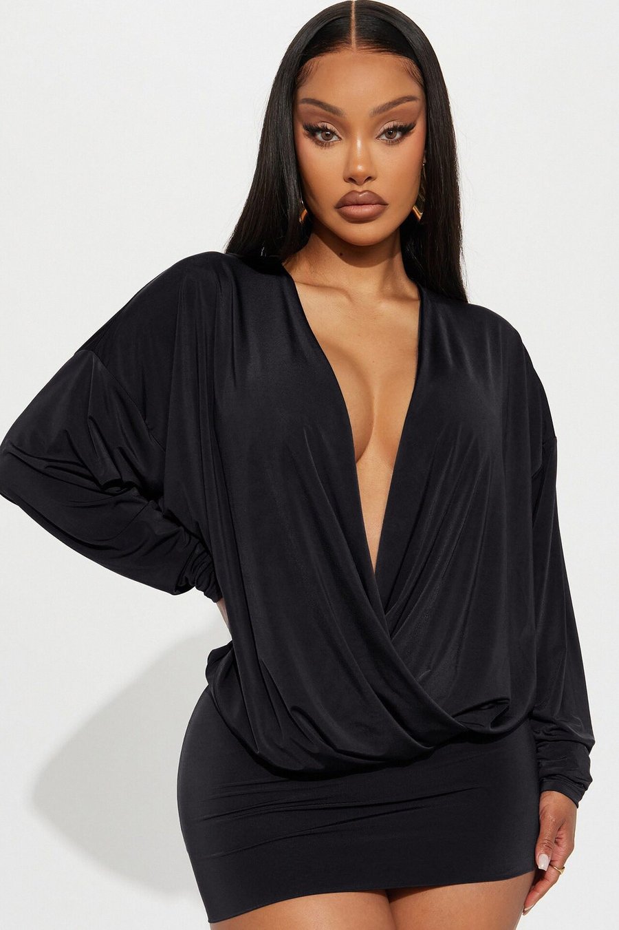 Odette Long Sleeve Mini Dress - Chocolate