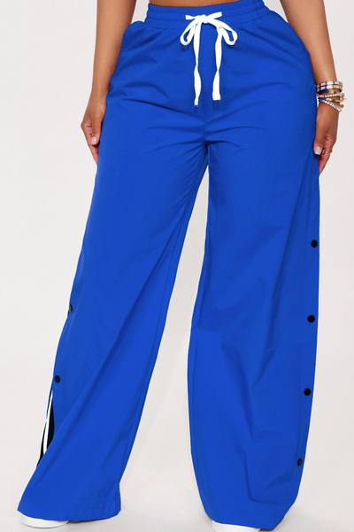 Jennie Snap Button Track Pant - Blue