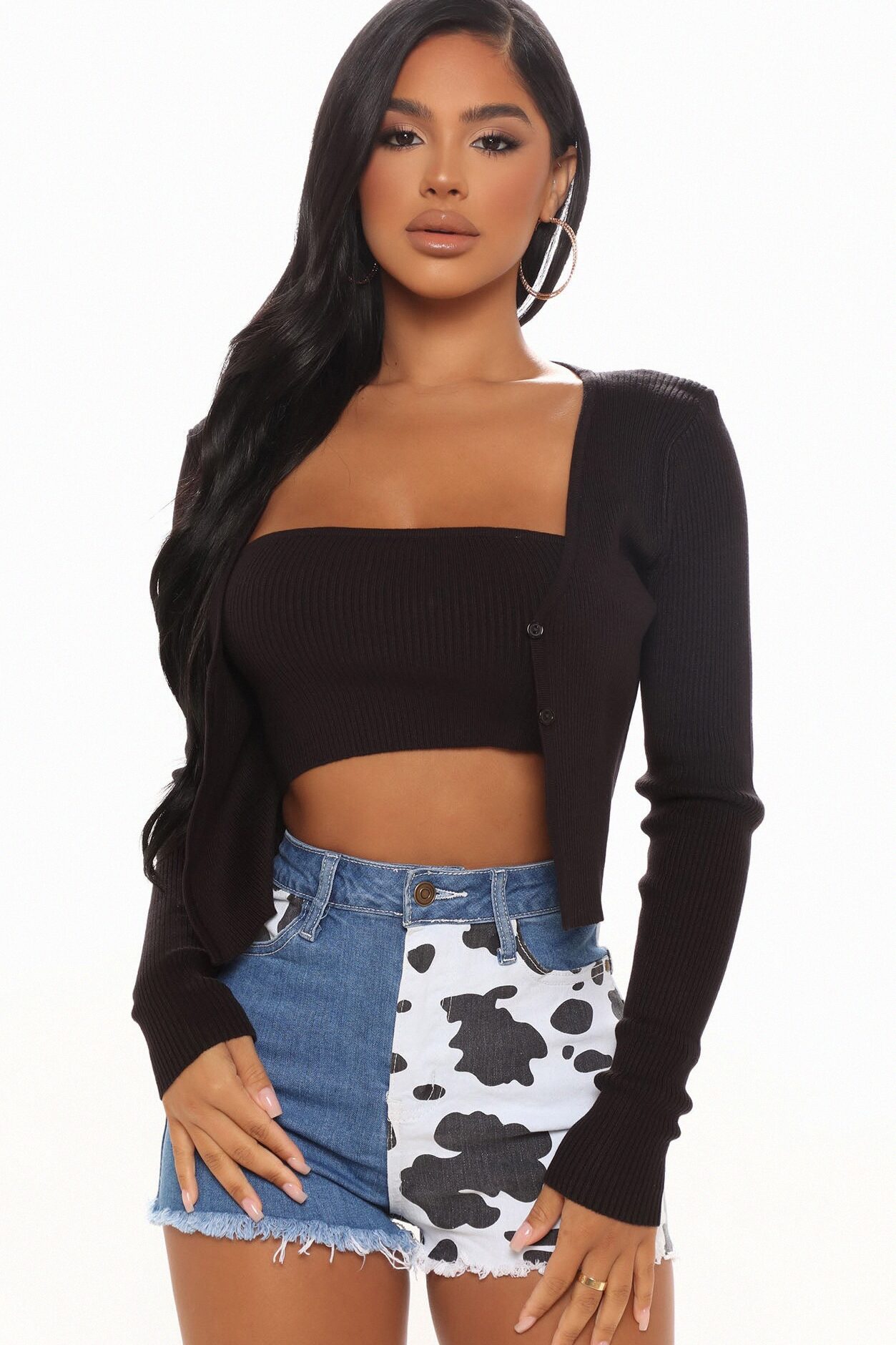 Early Sunsets Sweater Set - Black