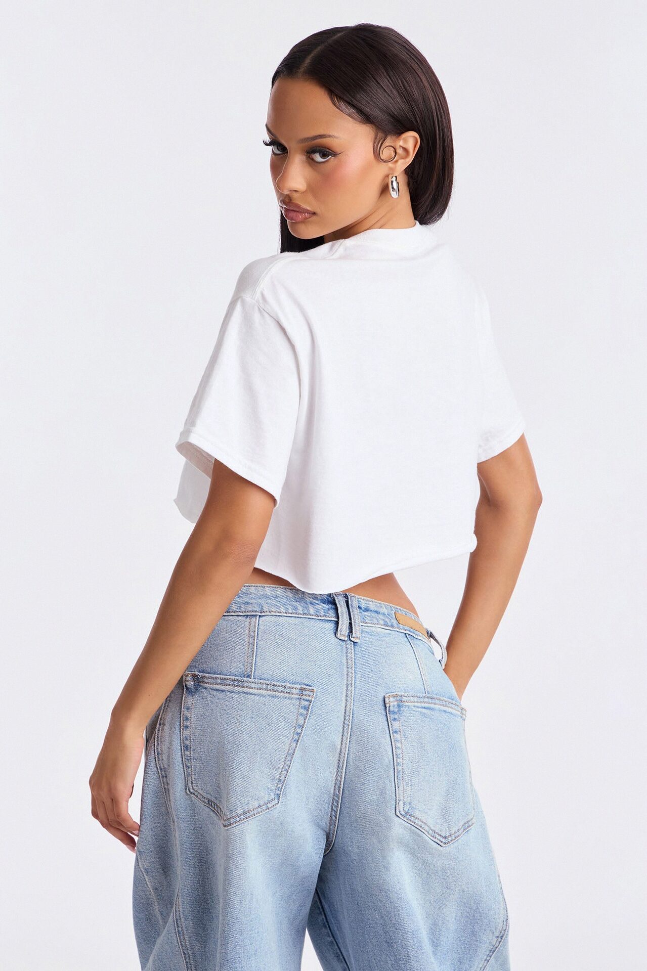 Hot Girl Habits Cropped Tee - White