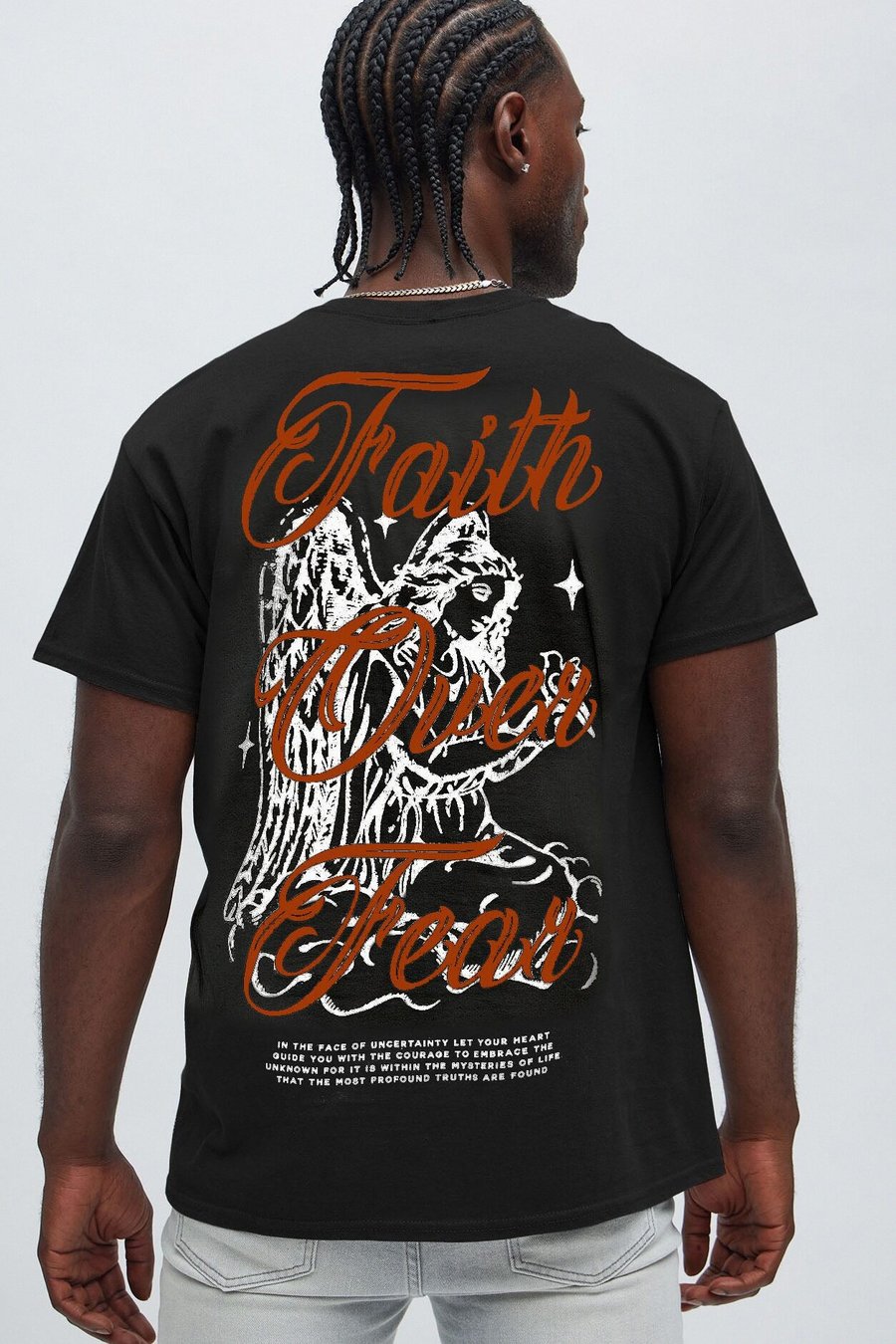 Faith Over Fear Short Sleeve Tee - Charcoal