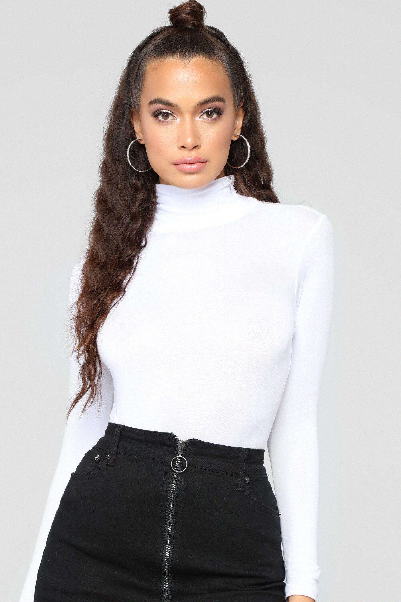 No More Rules Mock Neck Top - White