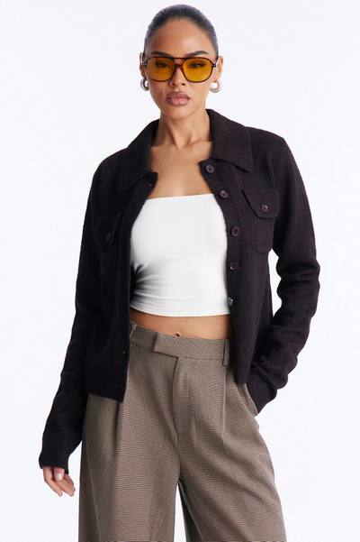 Chic And Confident Cardigan Sweater - Chocolate