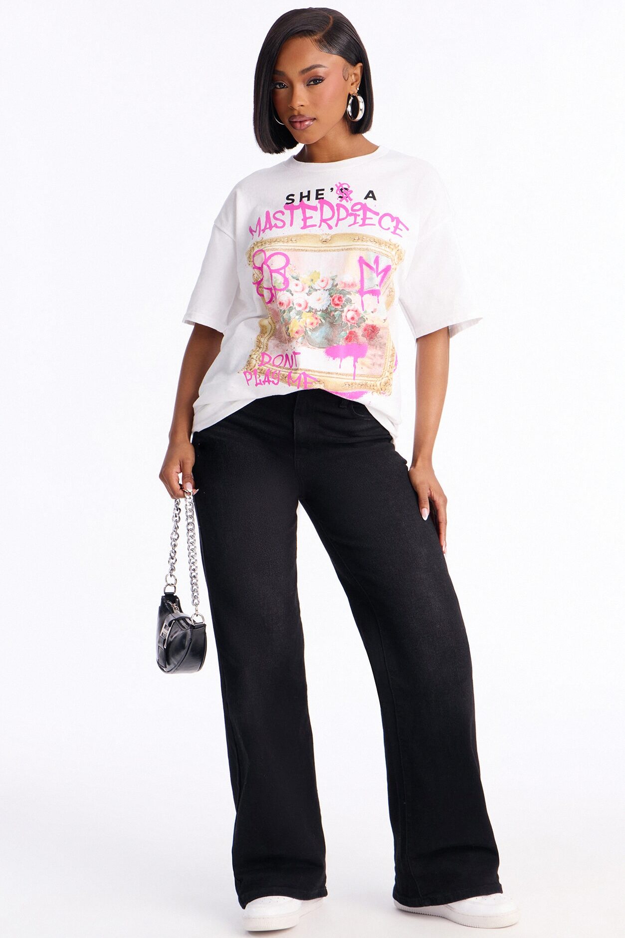 She's A Masterpiece Oversize Tee - White