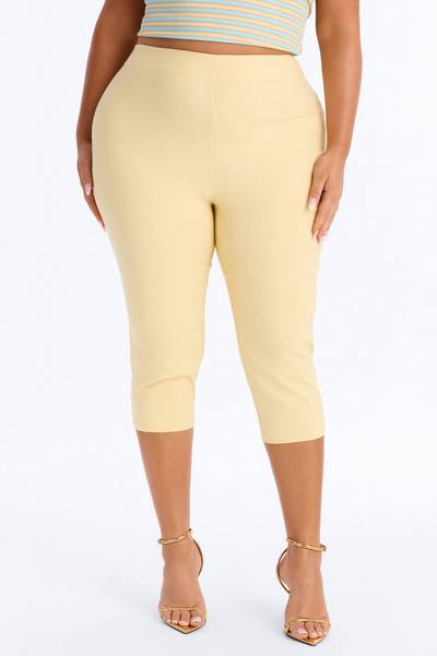 Just A Girl Capri Pant - Yellow
