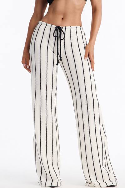 Rosalie Wide Leg Crochet Pant - White/combo