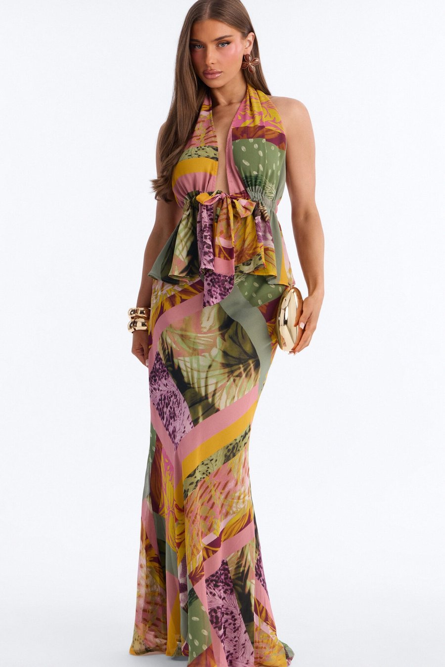 Gigi Chiffon Skirt Set - Green
