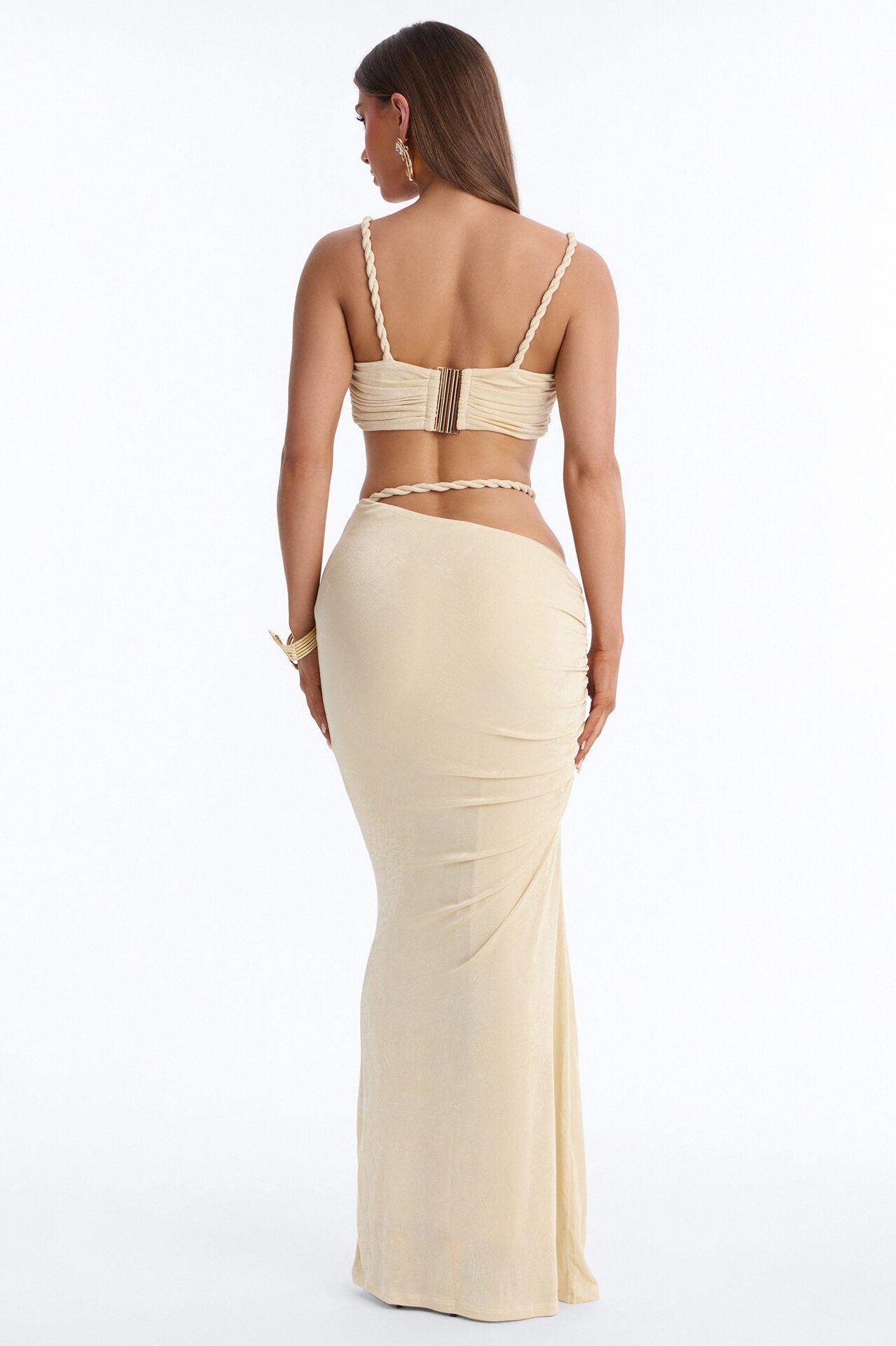 Coastal Vibe Roped Skirt Set - Ivory