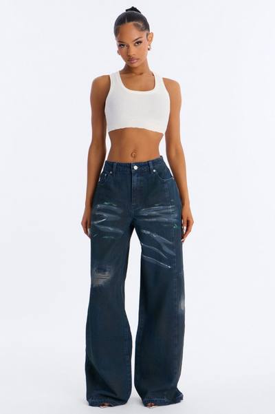 Bowery Baggy Ripped Jeans - Dark Wash