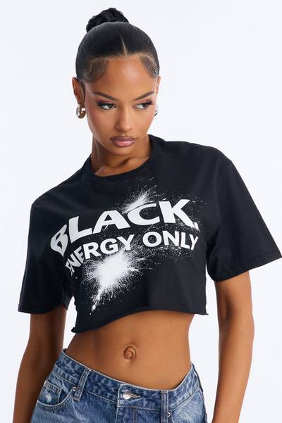 Black Energy Only Cropped Tee - Black