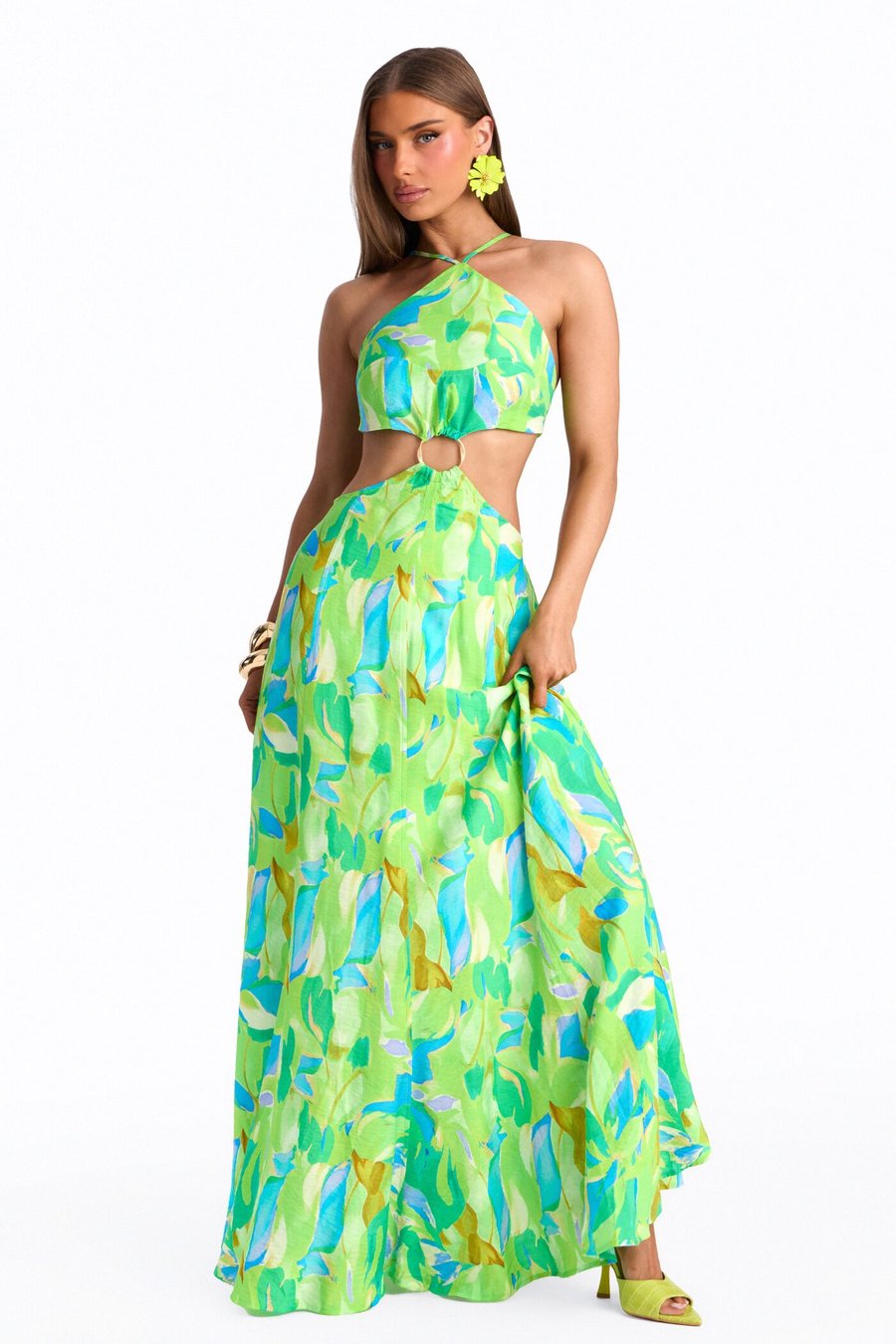 Elaine Flowy Maxi Dress - Green