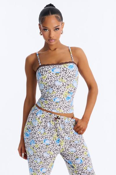Dreamy And Chic Cheetah Floral Cami PJ Pant Set - Blue