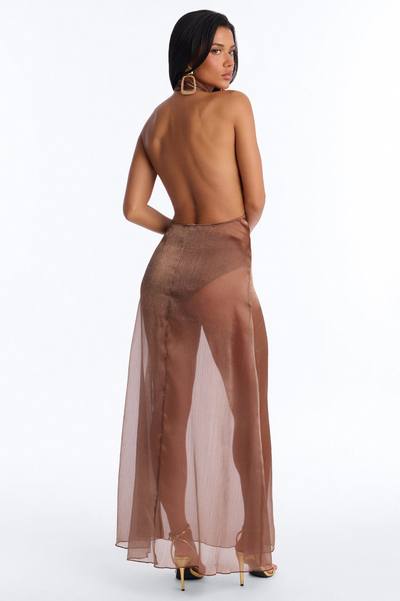 Kate Organza Backless Maxi Dress - Bronze