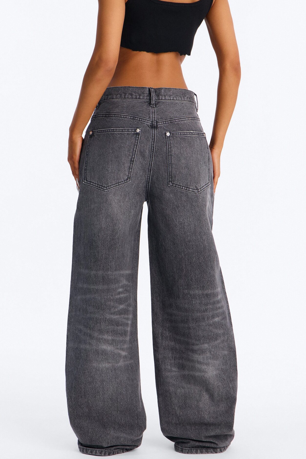 Bet On Me Baggy Everyday Wide Leg Jeans - Black Wash