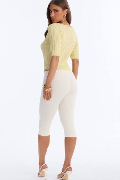 Kenny Short Sleeve Sweater Top - Yellow