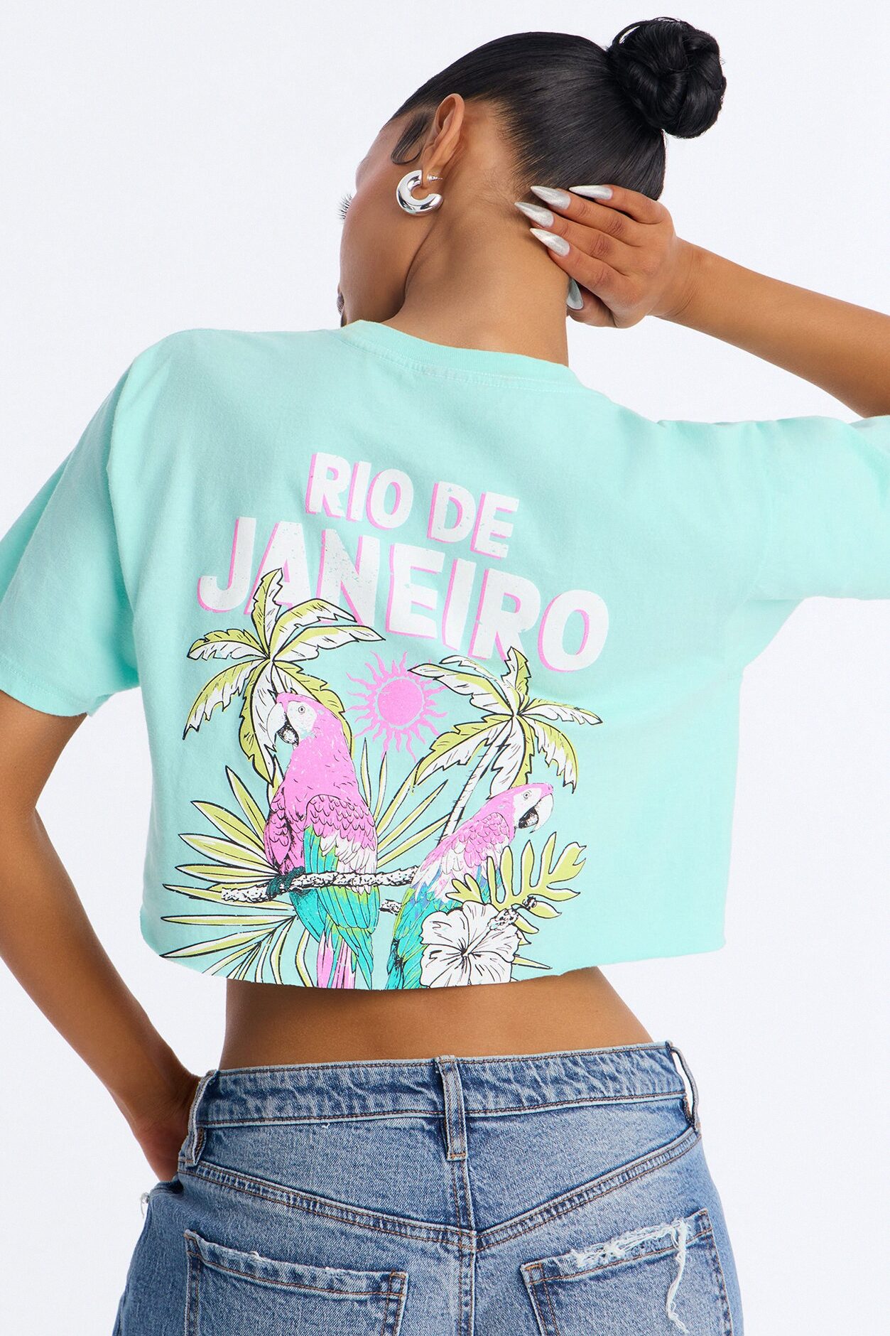 Rio De Janeiro Ultra Cropped Tee - Aqua